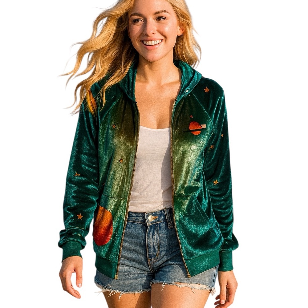 Aviator Nation Emerald Velvet Hoodie